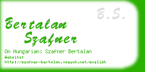 bertalan szafner business card
